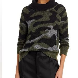 Aqua Olive Camo Turtleneck Sweater